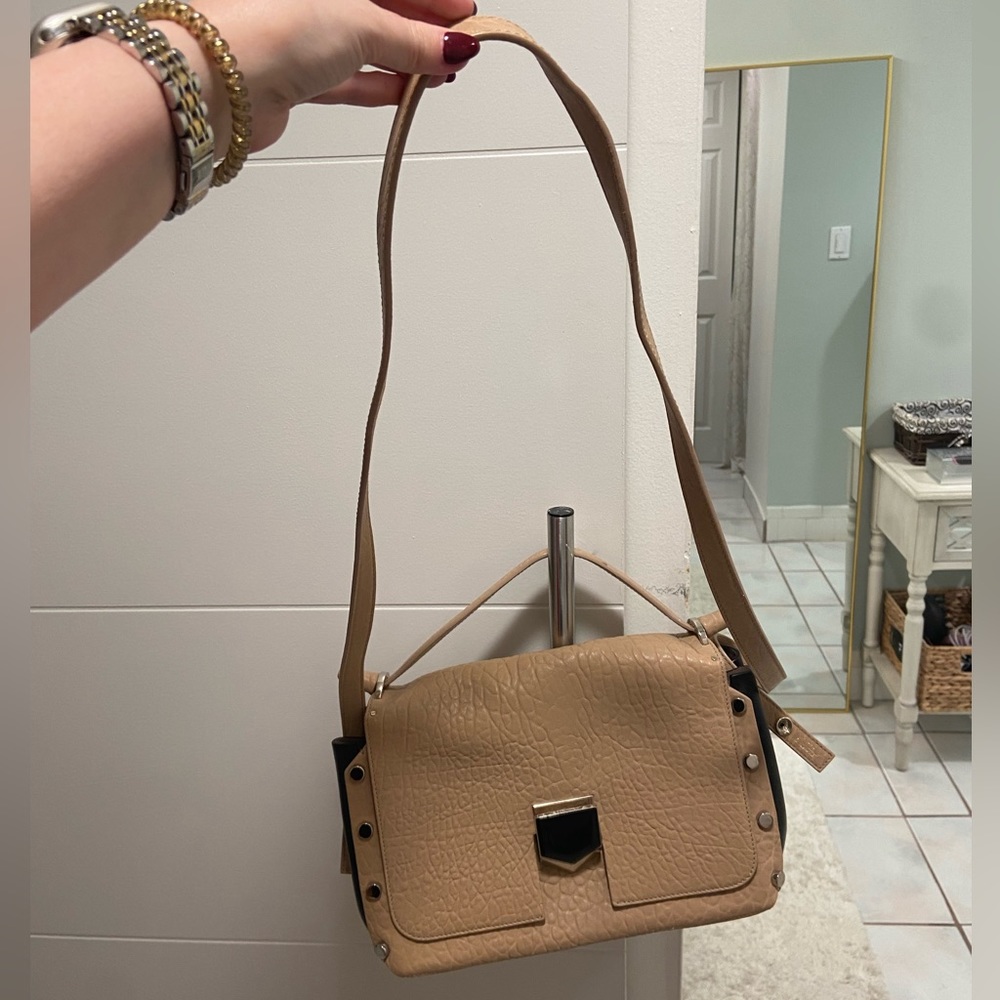 Jimmy Choo Lockett City Grainy Leather Beige Bag - Picture 8 of 14